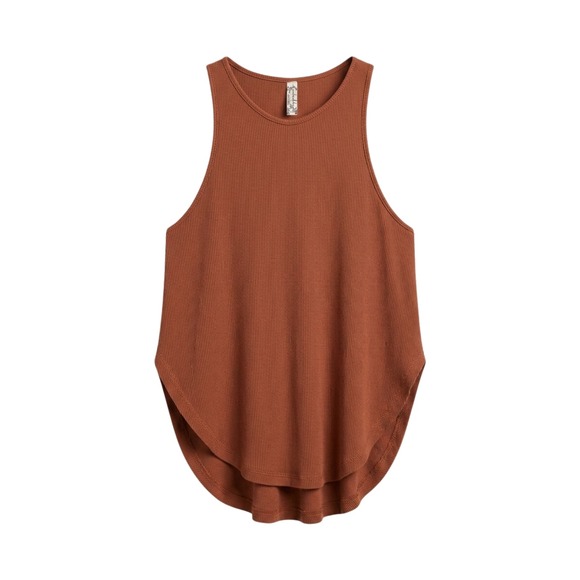 Free People Tops - Free People Intimately Ribbed High Neck Tank Top Rust Brown Racerback